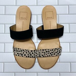 Dolce Vita Black and Tan Spotted Sandals size 8